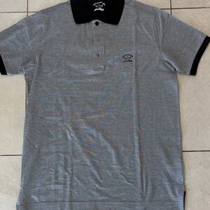NWOT Paul & Shark Grey Polo with Black Collar